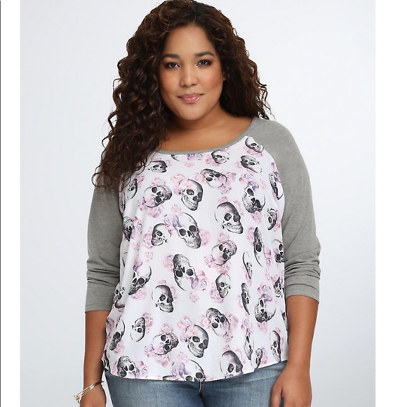 Torrid Skull Raglan Tee